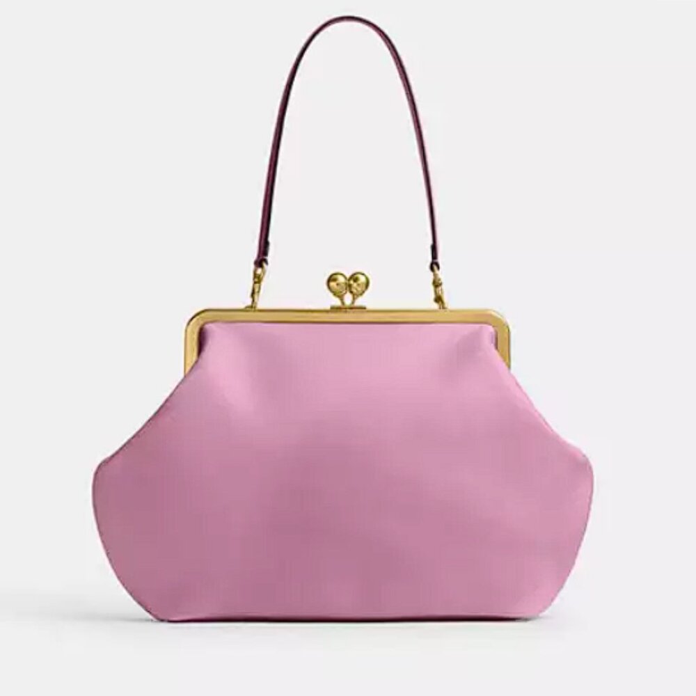 NWT - Coach Large Kisslock Frame Bag, Rose/Pink